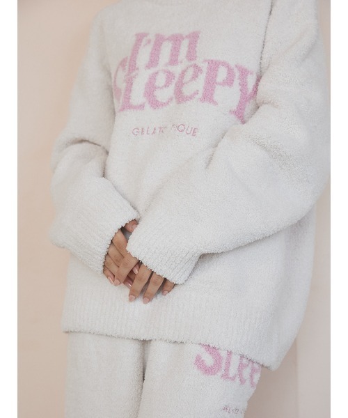 gelato pique（ジェラートピケ）の「パウダースリーピーロゴジャガードプルオーバー＆ロングパンツセット（ルームウェア/パジャマ・レディース・ネイビー/ピンク/グレー/アイボリー・F）」の8枚目の写真