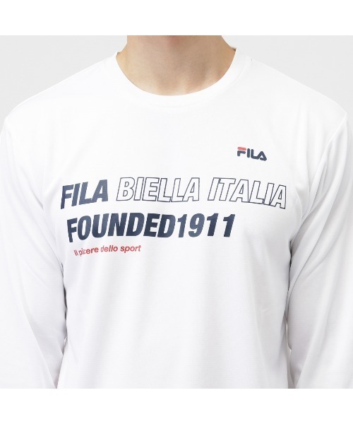 FILA（フィラ）の「【別注】フィラ FILA 機能Tシャツ 限定コラボ（Tシャツ/カットソー・メンズ・ネイビー/ブラック/ホワイト・M/L/LL）」の4枚目の写真