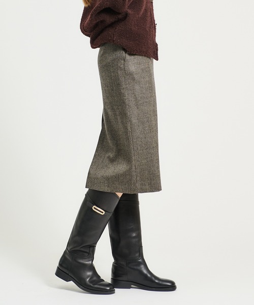 ESTNATION（エストネーション）の「ESTNATION / サキソニーチェックタイトスカート（スカート・レディース・モカ/トップグレー・36/38）」の3枚目の写真