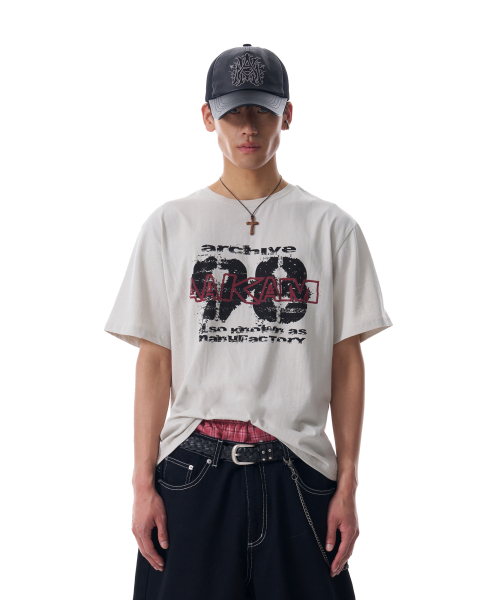 AAKAM（アーカム）の「Painted 98 Half Top (Light Gray)（Tシャツ/カットソー・レディース・その他・2/1）」の4枚目の写真