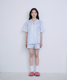 FOLI（ポリー）の「(Unisex) Pale Blue Short Sleeve/Shorts Pajama Set（ルームウェア/パジャマ）」