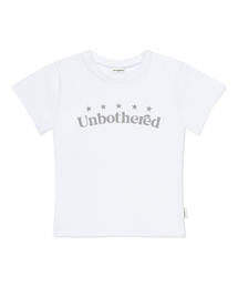Unbothered プリントスリムフィット半袖Tシャツホワイト