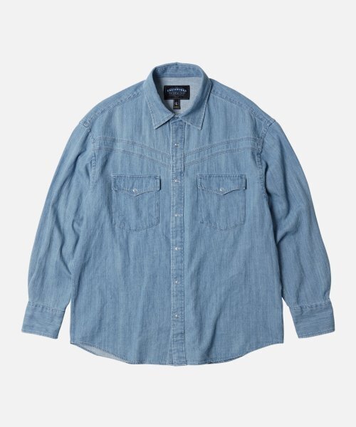 FRIZMWORKS(フリズムワークス)の「WESTERN DENIM SHIRT _ LIGHT BLUE(シャツ/ブラウス・レディース・その他・MEDIUM/LARGE/X-LARGE)」の1枚目の写真