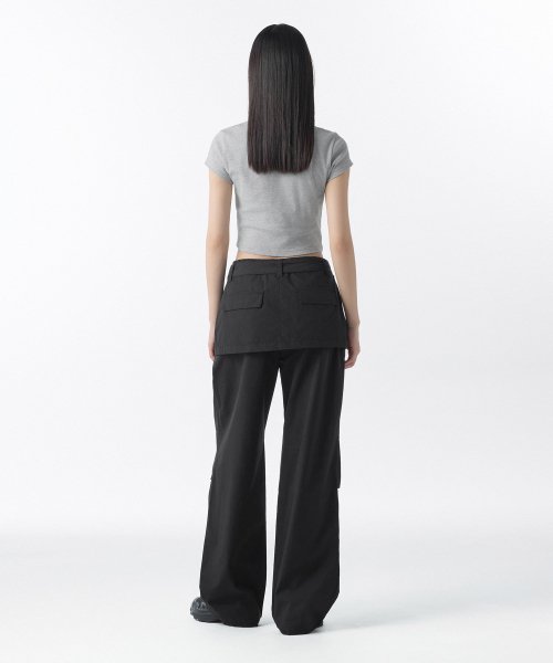 MUSINSA STANDARD WOMAN（ムシンサスタンダードウーマン）の「ウィメンズラップスカートパラシュートパンツ[ブラック]（その他パンツ・レディース・その他・30/24/26/28）」の3枚目の写真