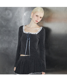 ROSEFRANTZ（ロゼフランツ）の「Lace String Long Sleeve [Charcoal]（Tシャツ/カットソー・レディース）」