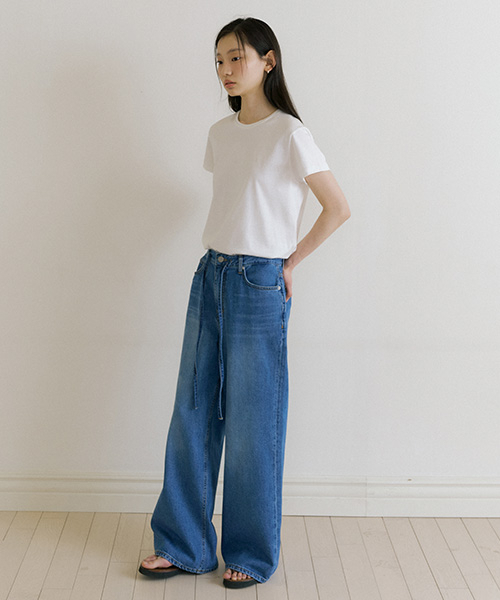 LINGSEOUL(リングソウル)の「wide string denim pants(デニムパンツ・レディース・その他・SMALL/MEDIUM/LARGE)」の2枚目の写真