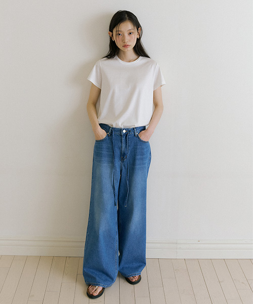 LINGSEOUL(リングソウル)の「wide string denim pants(デニムパンツ・レディース・その他・SMALL/MEDIUM/LARGE)」の3枚目の写真