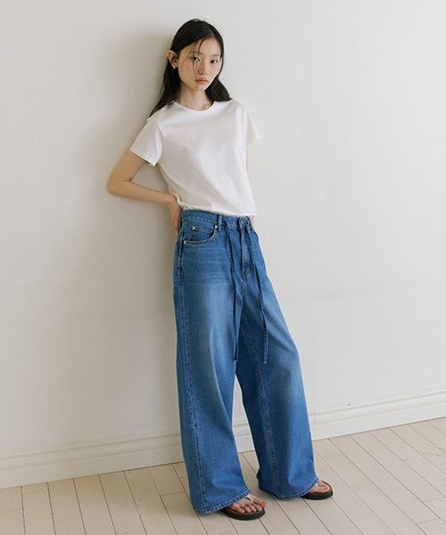LINGSEOUL(リングソウル)の「wide string denim pants(デニムパンツ・レディース・その他・SMALL/MEDIUM/LARGE)」の4枚目の写真