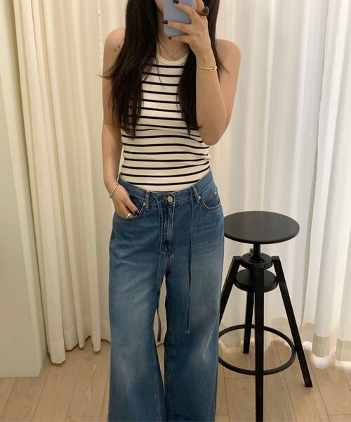 LINGSEOUL(リングソウル)の「wide string denim pants(デニムパンツ・レディース・その他・SMALL/MEDIUM/LARGE)」の6枚目の写真