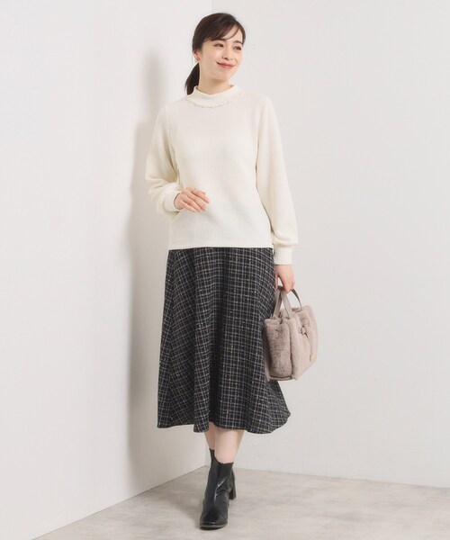 ITS'DEMO（イッツデモ）の「【手洗い可】パール調衿起毛リブプルオーバー（Tシャツ/カットソー・レディース・ナチュラル/チャコールグレー/アイボリー・00）」の14枚目の写真