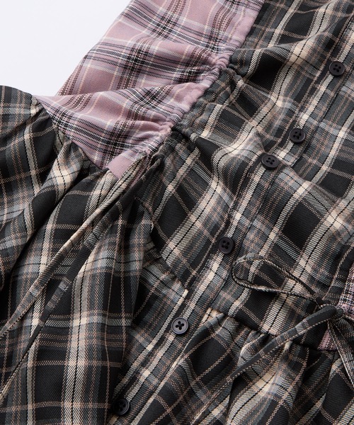 チェックバルーンミニワンピース / check balloon mini one-piece