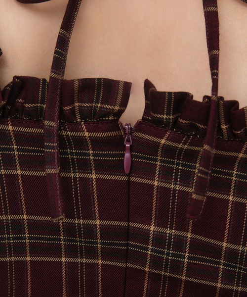 rumnel:（ルムネル）の「チェックバルーンミニワンピース / check balloon mini one-piece（ワンピース・レディース・ベージュ系/レッド系・FREE）」の5枚目の写真