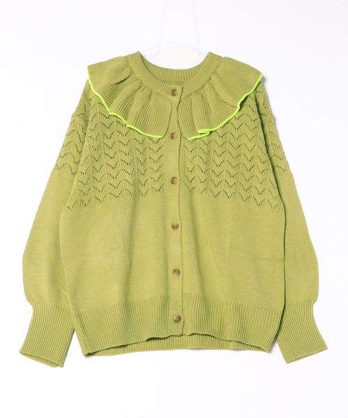 MARKEY'S（マーキーズ）の「フリルカラーニットカーディガン/おとな（カーディガン/ボレロ・レディース・ブルー/オフホワイト/ピンク/ライトグリーン・160cm）」の3枚目の写真