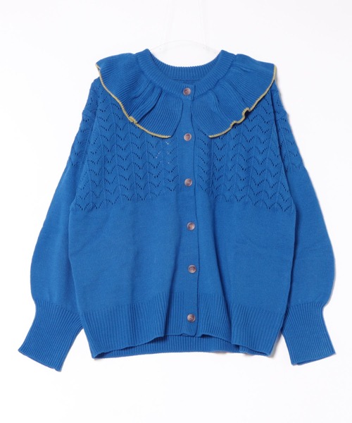 MARKEY'S（マーキーズ）の「フリルカラーニットカーディガン/おとな（カーディガン/ボレロ・レディース・ブルー/オフホワイト/ピンク/ライトグリーン・160cm）」の7枚目の写真