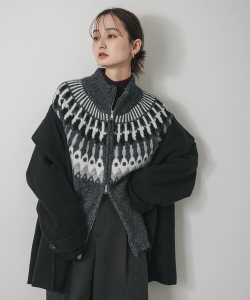 セール】『洗濯可』ノルディックジップセーター（ニット/セーター