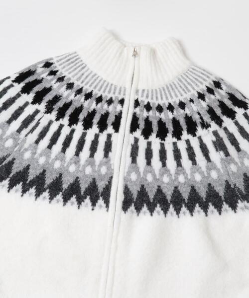 SENSE OF PLACE by URBAN RESEARCH（センスオブプレイスバイアーバンリサーチ）の「『洗濯可』ノルディックジップセーター（ニット/セーター・レディース・ネイビー/オフホワイト/チャコールグレー・ONE）」の11枚目の写真