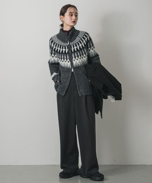 セール】『洗濯可』ノルディックジップセーター（ニット/セーター