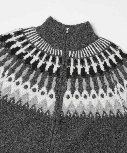 SENSE OF PLACE by URBAN RESEARCH（センスオブプレイスバイアーバンリサーチ）の「『洗濯可』ノルディックジップセーター（ニット/セーター・レディース・ネイビー/オフホワイト/チャコールグレー・ONE）」の18枚目の写真