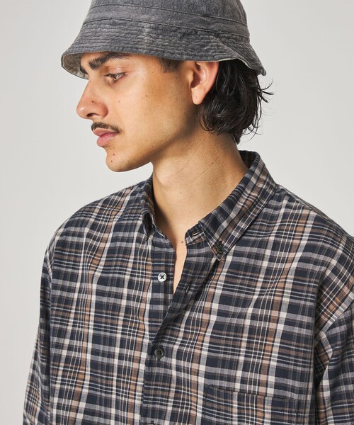 Steven Alan（スティーブンアラン）の「＜Steven Alan＞ マドラスチェック シングルニードル シャツ LOOSE（シャツ/ブラウス・メンズ・ナチュラル/ネイビー・M/S/L/XL）」の5枚目の写真