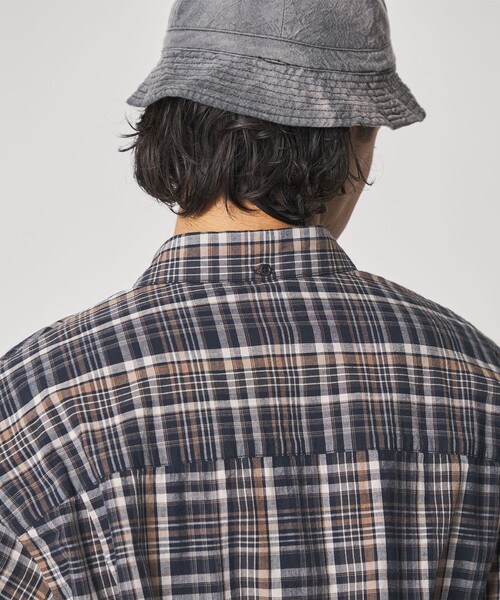 Steven Alan（スティーブンアラン）の「＜Steven Alan＞ マドラスチェック シングルニードル シャツ LOOSE（シャツ/ブラウス・メンズ・ナチュラル/ネイビー・M/S/L/XL）」の6枚目の写真