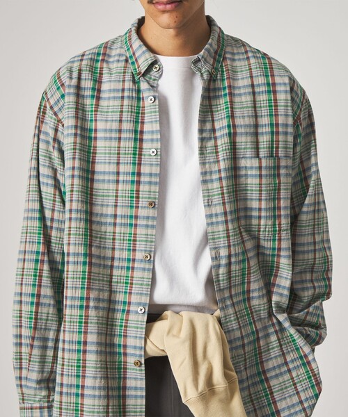 Steven Alan（スティーブンアラン）の「＜Steven Alan＞ マドラスチェック シングルニードル シャツ LOOSE（シャツ/ブラウス・メンズ・ナチュラル/ネイビー・M/S/L/XL）」の10枚目の写真