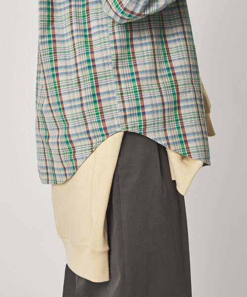 Steven Alan（スティーブンアラン）の「＜Steven Alan＞ マドラスチェック シングルニードル シャツ LOOSE（シャツ/ブラウス・メンズ・ナチュラル/ネイビー・M/S/L/XL）」の11枚目の写真