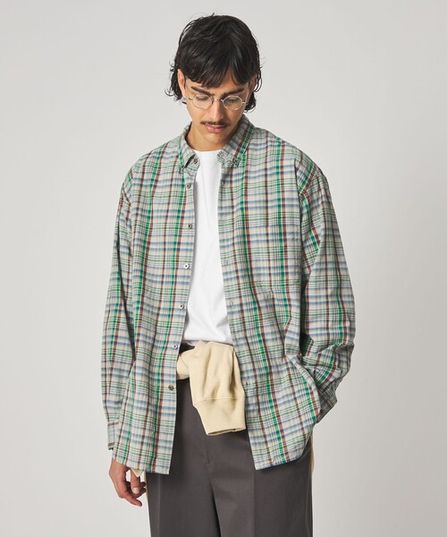 Steven Alan（スティーブンアラン）の「＜Steven Alan＞ マドラスチェック シングルニードル シャツ LOOSE（シャツ/ブラウス・メンズ・ナチュラル/ネイビー・M/S/L/XL）」の13枚目の写真