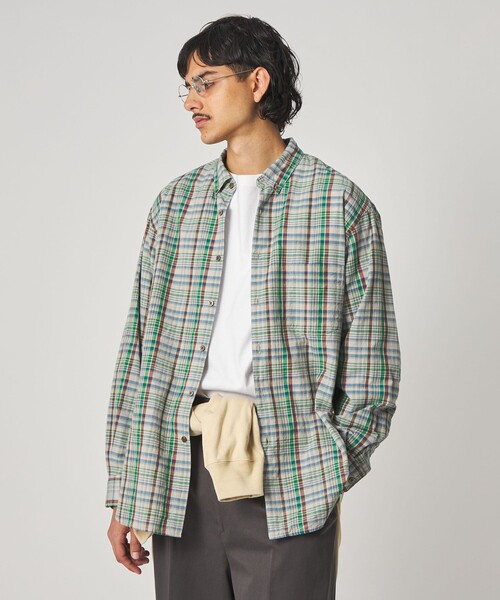 Steven Alan（スティーブンアラン）の「＜Steven Alan＞ マドラスチェック シングルニードル シャツ LOOSE（シャツ/ブラウス・メンズ・ナチュラル/ネイビー・M/S/L/XL）」の14枚目の写真