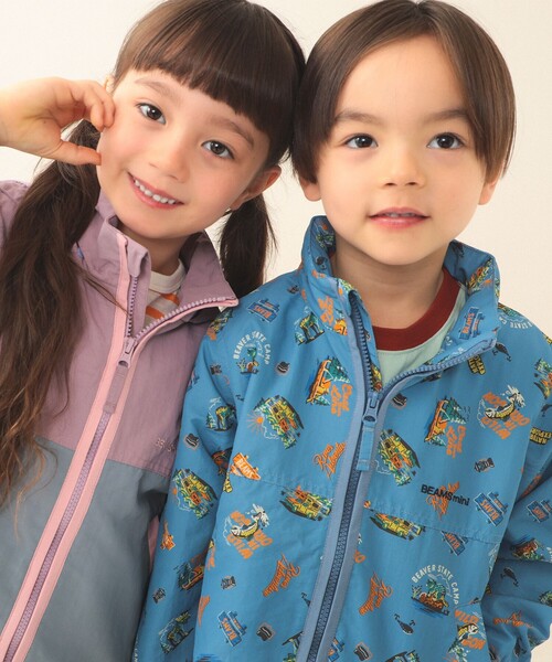 BEAMS mini（ビームスミニ）の「フード収納 ナイロン ブルゾン 2026SS（90～150cm）（ブルゾン・キッズ・グリーン系その他4/パープル系その他4/ライトブルー・100/90/120/110/150/140/130）」の5枚目の写真