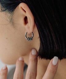 《金属アレルギー対応/ステンレス》クリスタルロンデルピアス