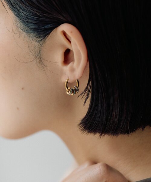 ear PAPILLONNER(イアパピヨネ)の「《金属アレルギー対応/ステンレス》クリスタルロンデルピアス(ピアス(両耳用)・レディース・シルバー/ゴールド・FREE)」の5枚目の写真