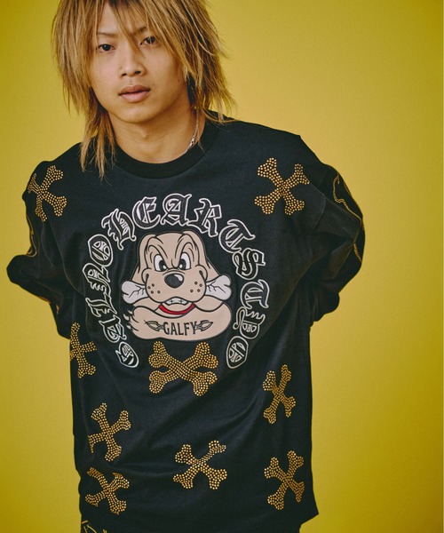 GALFY(ガルフィー)の「『GALFY/ガルフィー』ピカピカ骨骨ロンTee【Z】(Tシャツ/カットソー・レディース・ブラック/ホワイト・XL/L)」の2枚目の写真