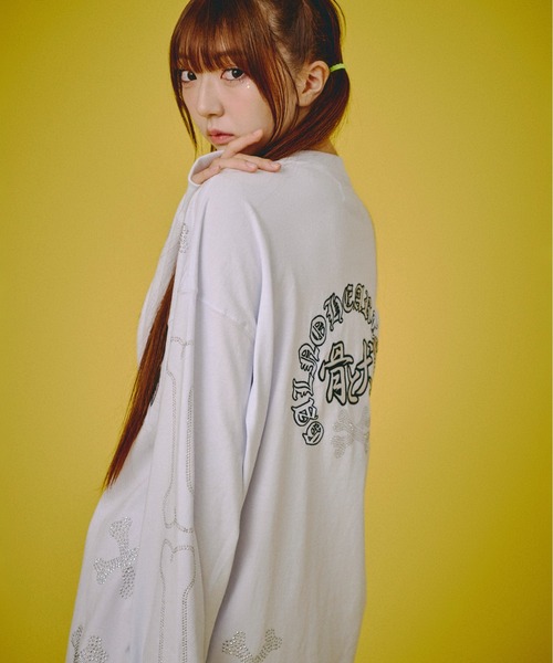 GALFY(ガルフィー)の「『GALFY/ガルフィー』ピカピカ骨骨ロンTee【Z】(Tシャツ/カットソー・レディース・ブラック/ホワイト・XL/L)」の5枚目の写真