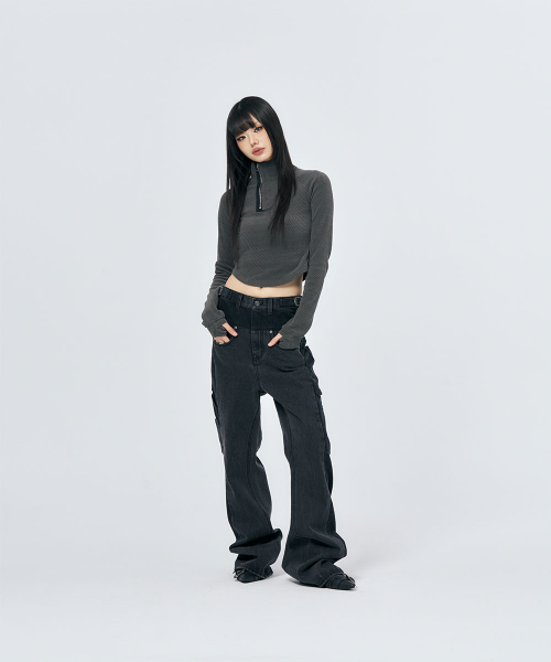 SCHISM INDUCING（スキズムインデューシング）の「FR BOOT CUT JEANS BLACK（デニムパンツ・レディース・その他・MEDIUM/LARGE）」の9枚目の写真