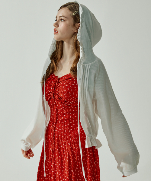 VIKINI VENDER（ビキニベンダー）の「アンナフリルフードパーカーカバーアップカーディガン（カーディガン/ボレロ・レディース・その他・ONE SIZE）」の2枚目の写真