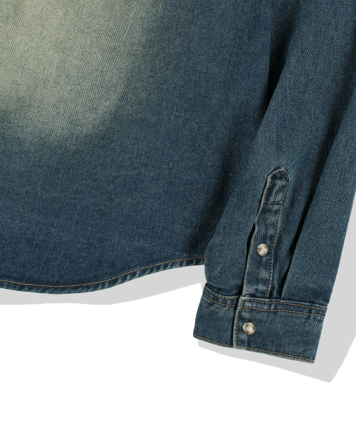 NOT4NERD(ノットフォーナード)の「Paneled Suede Western Denim Shirt - Deep Blue(シャツ/ブラウス・レディース・その他・LARGE/X-LARGE/MEDIUM)」の12枚目の写真