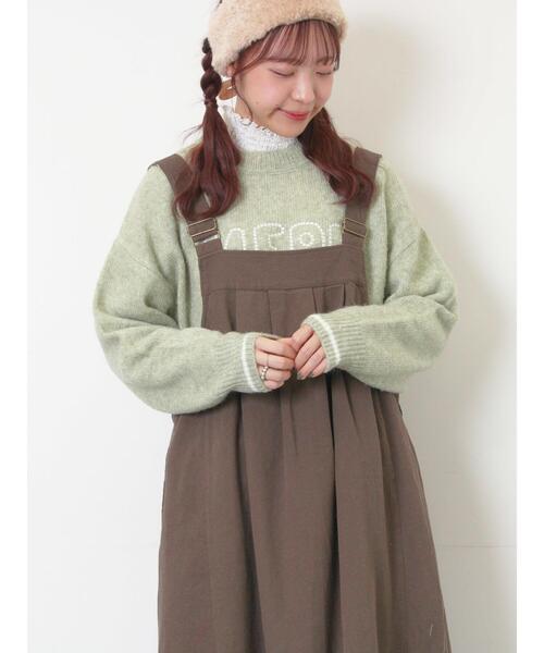 Samansa Mos2（サマンサ モスモス）の「ロゴ刺繍プルオーバーニット（ニット/セーター・レディース・ベージュ/ミント/キナリ/ピンク/チャコールグレー・F）」の18枚目の写真