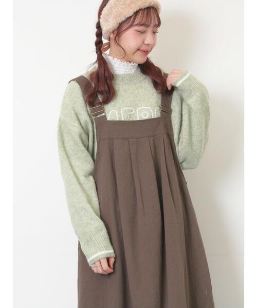 Samansa Mos2（サマンサ モスモス）の「ロゴ刺繍プルオーバーニット（ニット/セーター・レディース・ベージュ/ミント/キナリ/ピンク/チャコールグレー・F）」の20枚目の写真