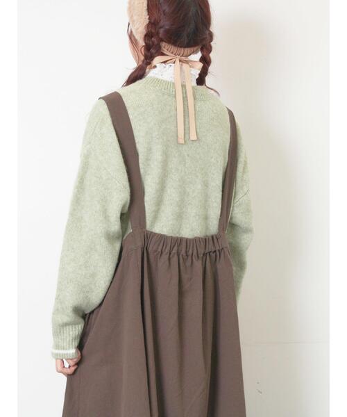 Samansa Mos2（サマンサ モスモス）の「ロゴ刺繍プルオーバーニット（ニット/セーター・レディース・ベージュ/ミント/キナリ/ピンク/チャコールグレー・F）」の21枚目の写真