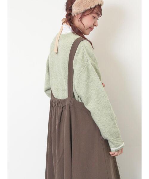 Samansa Mos2（サマンサ モスモス）の「ロゴ刺繍プルオーバーニット（ニット/セーター・レディース・ベージュ/ミント/キナリ/ピンク/チャコールグレー・F）」の22枚目の写真