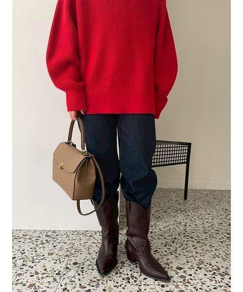 Mila Owen(ミラオーウェン)の「細ベルト付きストレートデニムパンツ(デニムパンツ・レディース・インディゴブルー/ホワイト/ライトブルー・0/1/00)」の4枚目の写真