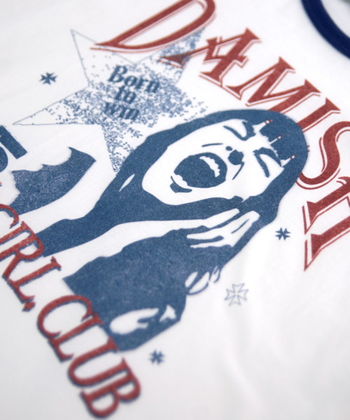 DAMISH(ダミシュ)の「ホットガールクラブリンガーTシャツ_ネイビー(Tシャツ/カットソー・レディース・ネイビー・SMALL/MEDIUM)」の3枚目の写真