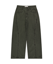 WAVE TUCK WASHED HEAVY PANTS (KHAKI)