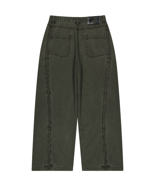 UNGIMMICK(アンジミック)の「WAVE TUCK WASHED HEAVY PANTS (KHAKI)(デニムパンツ・メンズ・その他・SMALL/MEDIUM/LARGE)」の2枚目の写真