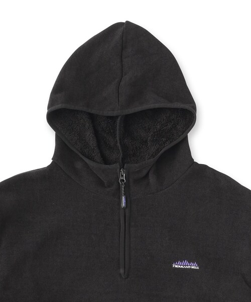 THOUSAND MILE（サウザンドマイル）の「THOUSAND MILE（サウザンドマイル）KNIT FLEECE HALF ZIP PARKA｜パーカー（パーカー・メンズ・ブラック・91/92）」の4枚目の写真
