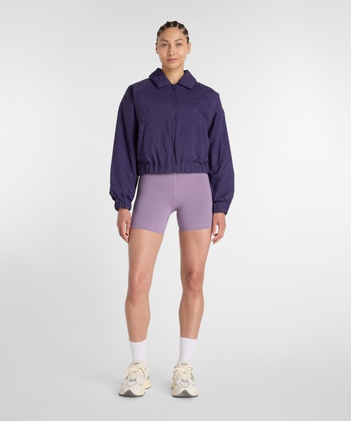 NEW BALANCE（ニューバランス）の「ウーブンボンバージャケット（ナイロンジャケット・レディース・ダークパープル/オフホワイト・SMALL/MEDIUM/LARGE/X-LARGE）」の10枚目の写真