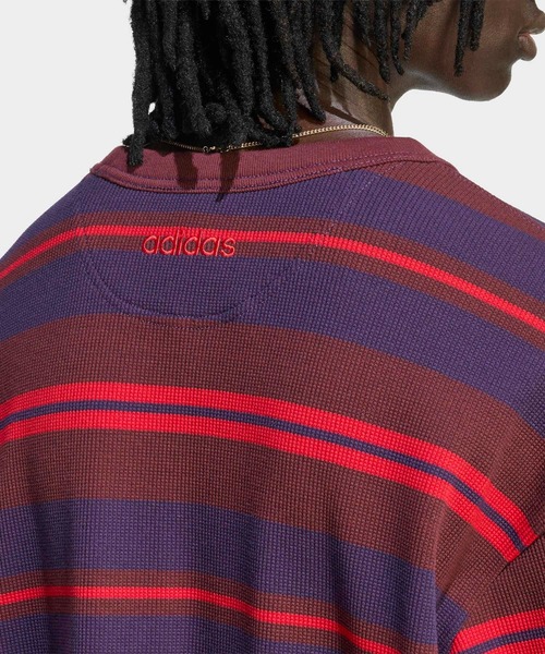 adidas(アディダス)の「90sオルタナティブスポーツ長袖ストライプ ワッフル ティー / ロンT / アディダスオリジナルス adidas Originals(Tシャツ/カットソー・メンズ・レッド/ホワイト・X-SMALL/XX-LARGE/3XL/LARGE/MEDIUM/SMALL/X-LARGE)」の10枚目の写真