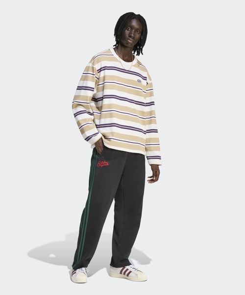 90sオルタナティブスポーツ長袖ストライプ ワッフル ティー / ロンT