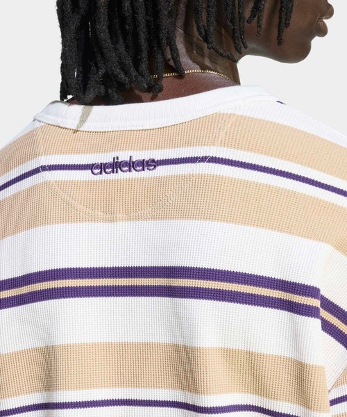 adidas(アディダス)の「90sオルタナティブスポーツ長袖ストライプ ワッフル ティー / ロンT / アディダスオリジナルス adidas Originals(Tシャツ/カットソー・メンズ・レッド/ホワイト・X-SMALL/XX-LARGE/3XL/LARGE/MEDIUM/SMALL/X-LARGE)」の6枚目の写真