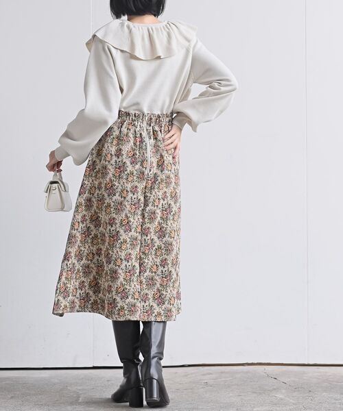 rps（アールピーエス）の「ゴブランＡラインスカート（スカート・レディース・アイボリー/ブラック/ブラック系その他2・フリー）」の5枚目の写真